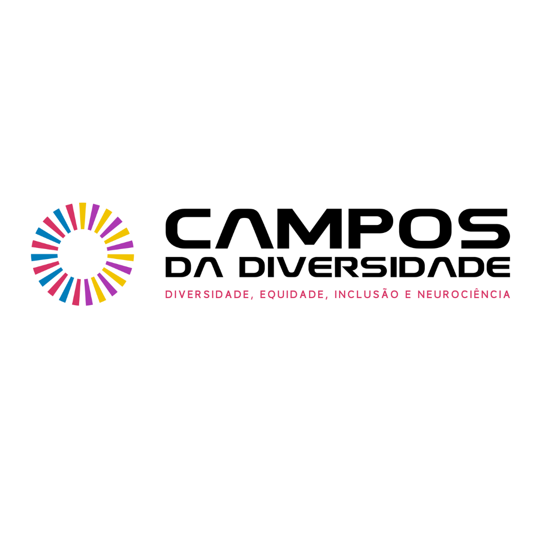 logotipo da campos da diversidade, com uma mandala colorida à frente do nome